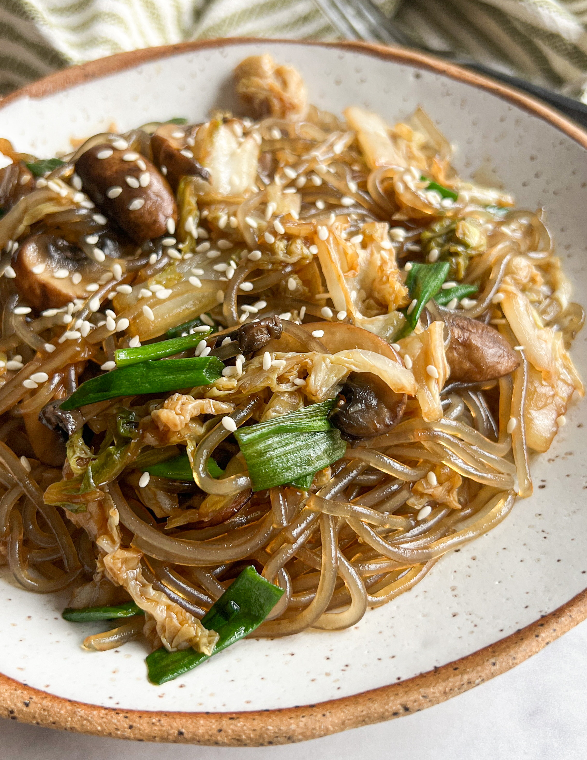Chinese Napa Cabbage & Mushroom Glass Noodle Stir Fry - WINNIESBALANCE