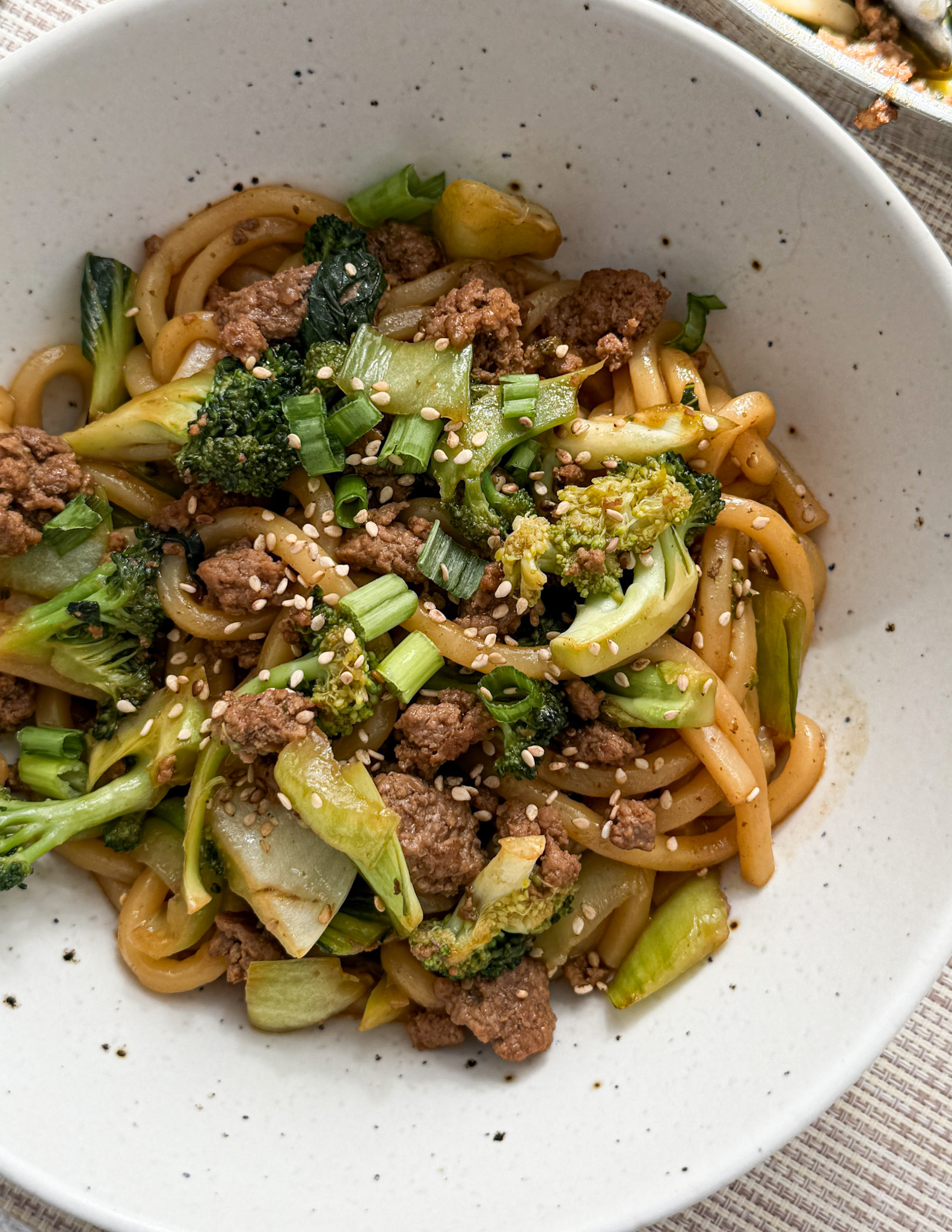 Ground Beef and Bok Choy Udon Noodles - Winnie Kison -